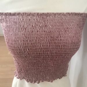 Crushed Velvet Mauve Tube Top